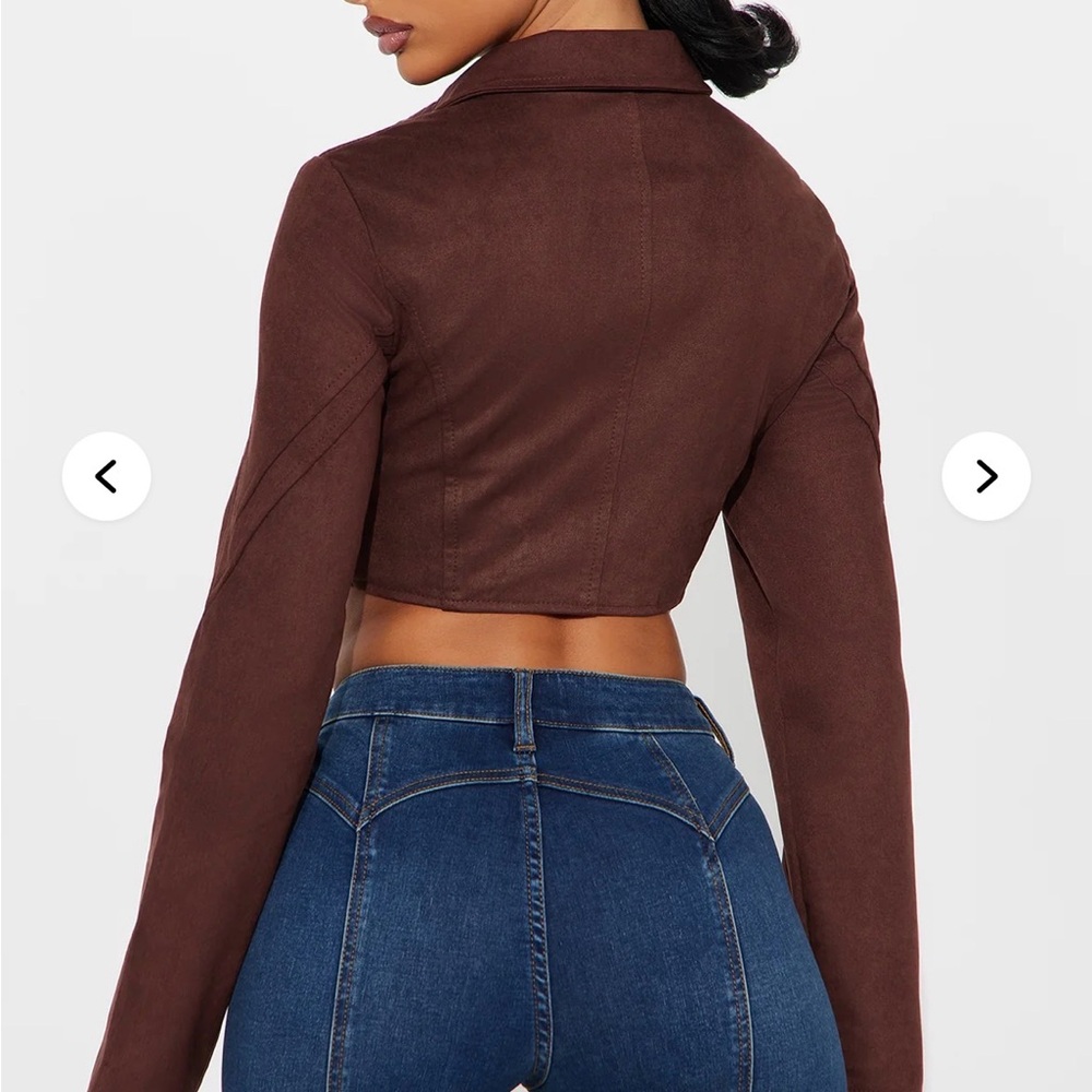 Brown Cropped Jacket - image 2